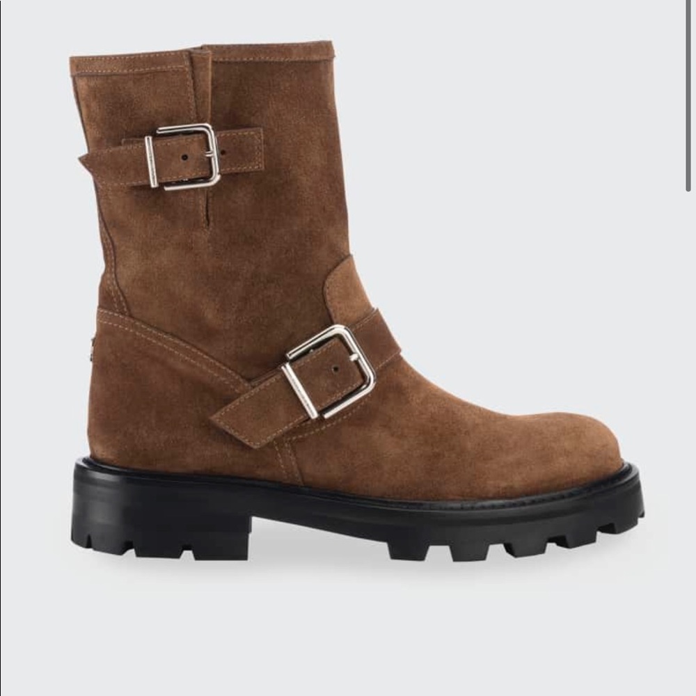 Well loved JIMMY CHOO Youth II Suede Biker Booties